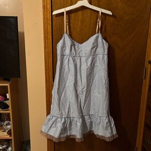 Marc Jacobs Blue and Tan Midi Dress